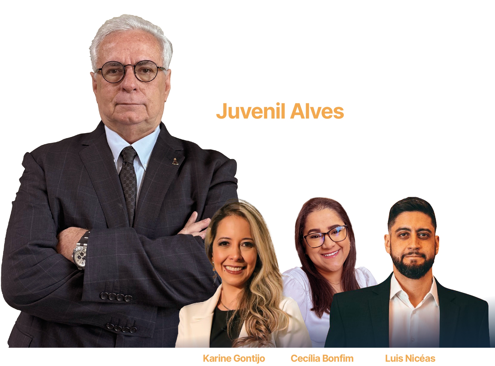 Juvenil Alves, Karine Gontijo, Cecília Bonfim e Luis Nicéas